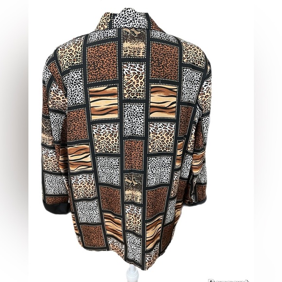 Silkland Women's Leopard Print 100% Silk Lightweight  Jacket Size 1X - Picture 3 of 4
